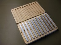 Parallelunterlagen in der Holzkiste